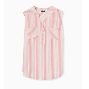 Torrid 3x Harper coral stripe gauze pullover tank